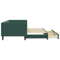 Divano Letto Estraibile Cassetti Verde Scuro 90x200cm Velluto 3196741