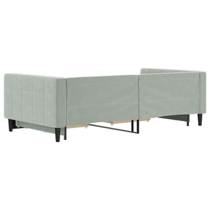 Divano Letto Estraibile Cassetti Grigio Chiaro 100x200 Velluto 3196746