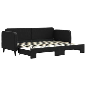 Divano Letto con Letto Estraibile Nero 80x200 Tessuto 3196813