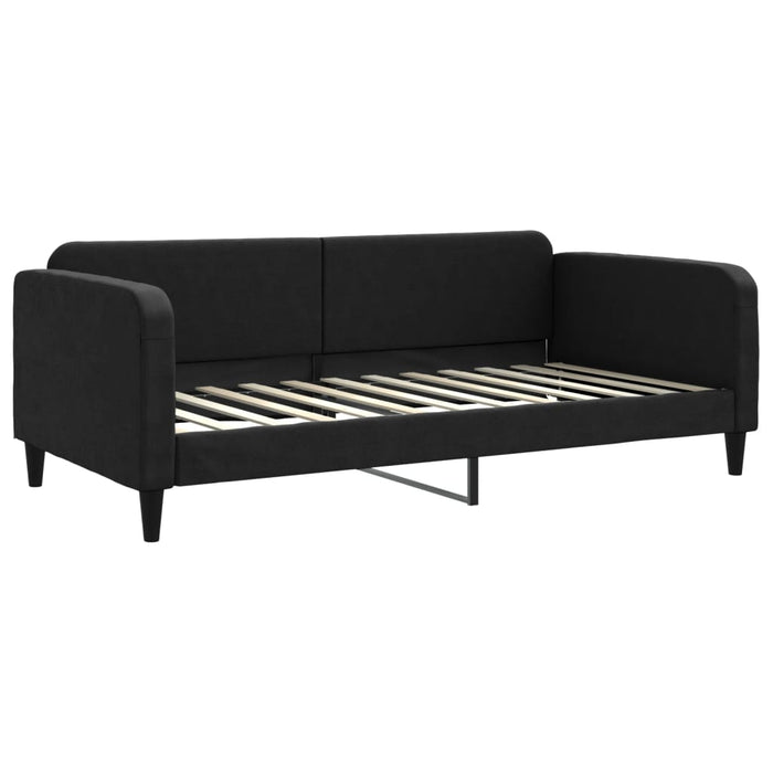 Divano Letto Estraibile con Cassetti Nero 100x200 cm in Tessuto 3196877