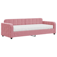 Divano Letto con Materasso Rosa 80x200 cm in Velluto 3196901