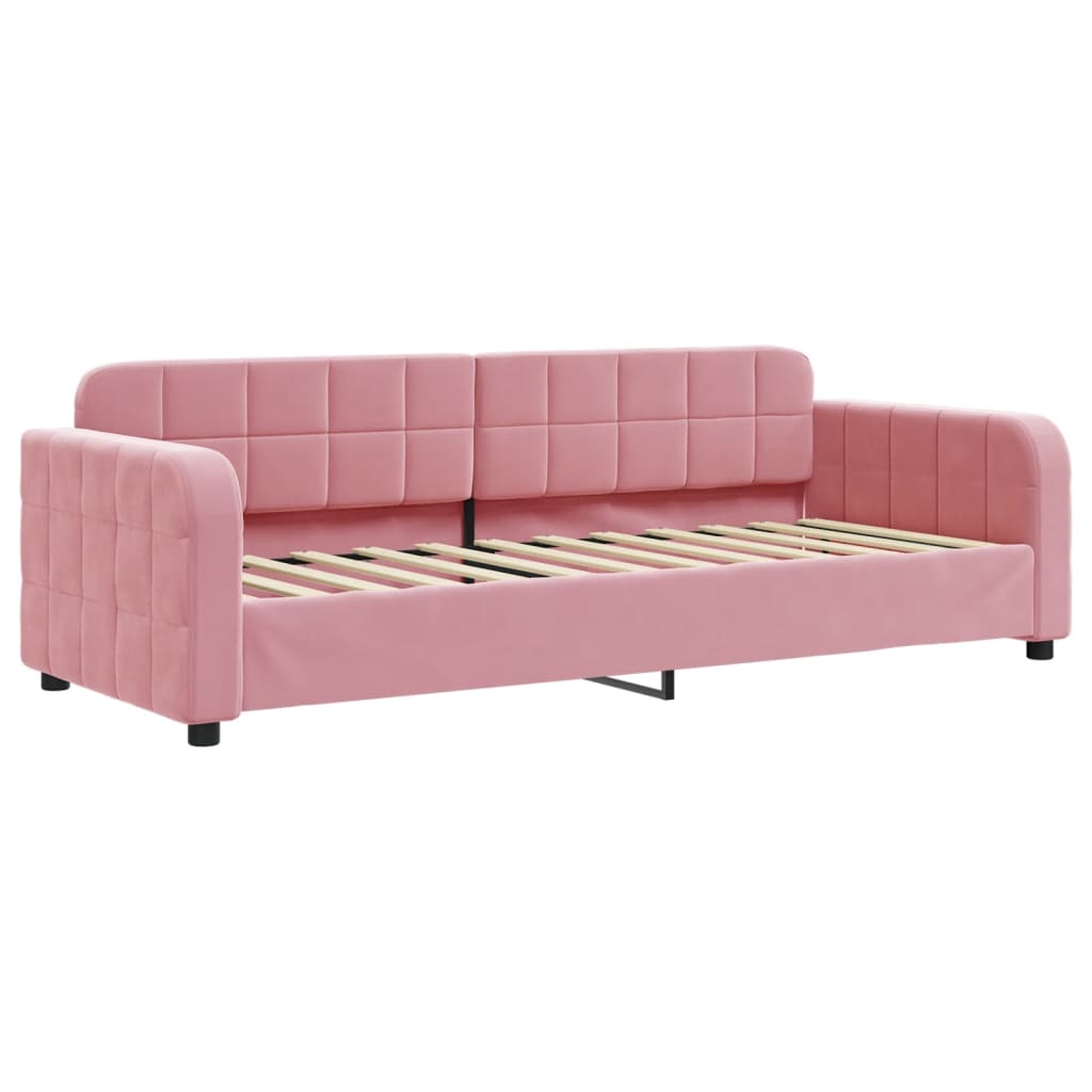 Divano Letto con Materasso Rosa 80x200 cm in Velluto 3196901