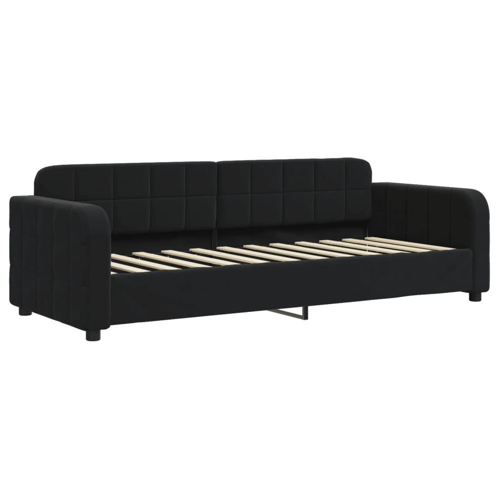 Divano Letto con Materasso Nero 80x200 cm in Velluto 3196902