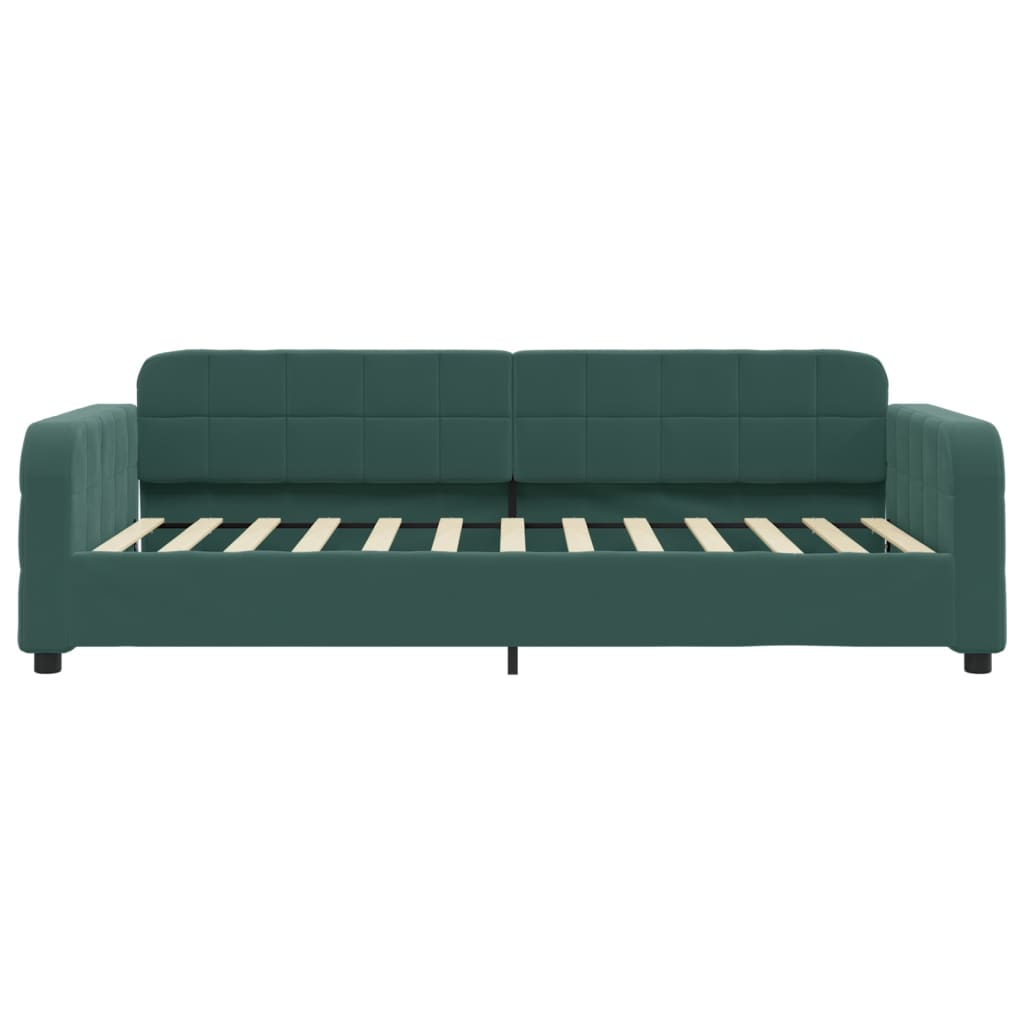 Divano Letto con Materasso Verde Scuro 90x200 cm in Velluto 3196907