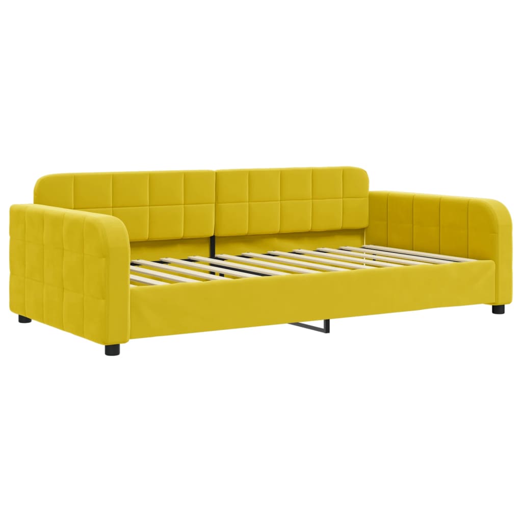 Divano Letto con Materasso Giallo 100x200 cm in Velluto 3196917