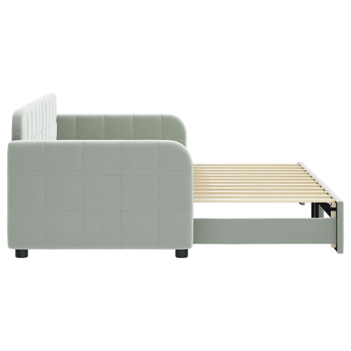 Divano Letto con Letto Estraibile Grigio Chiaro 80x200 Velluto 3196922