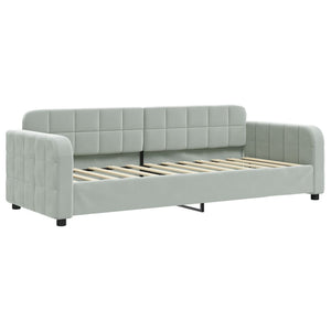 Divano Letto con Letto Estraibile Grigio Chiaro 80x200 Velluto 3196922