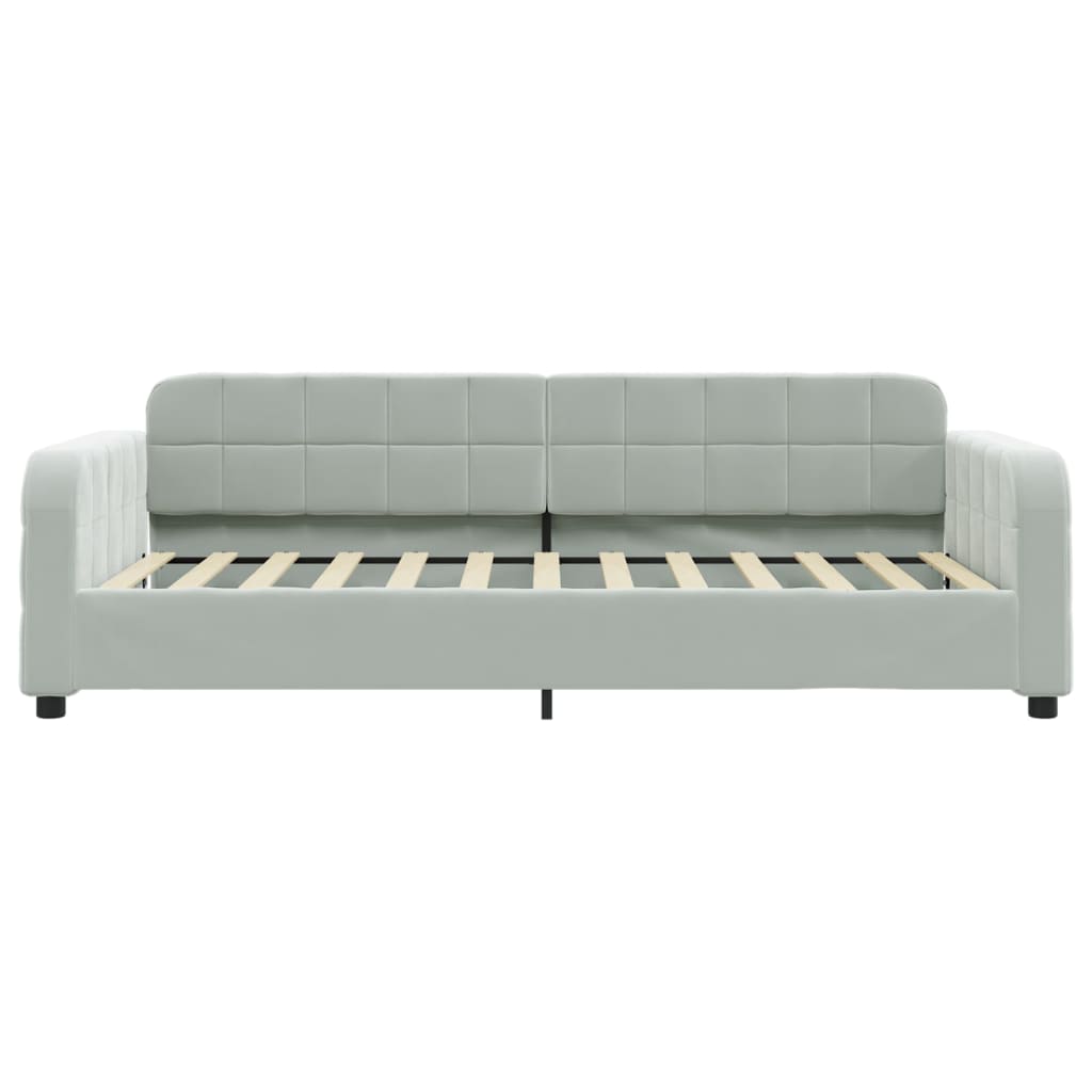 Divano Letto con Letto Estraibile Grigio Chiaro 80x200 Velluto 3196922