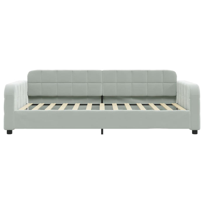 Divano Letto con Letto Estraibile Grigio Chiaro 80x200 Velluto 3196922