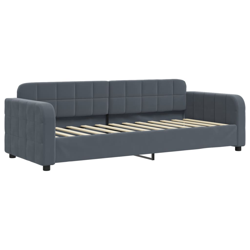 Divano Letto con Letto Estraibile Grigio Scuro 80x200cm Velluto 3196923