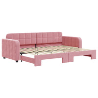 Divano Letto con Letto Estraibile Rosa 80x200 cm in Velluto 3196925