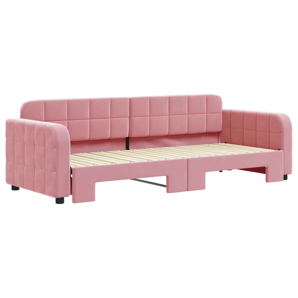 Divano Letto con Letto Estraibile Rosa 80x200 cm in Velluto 3196925