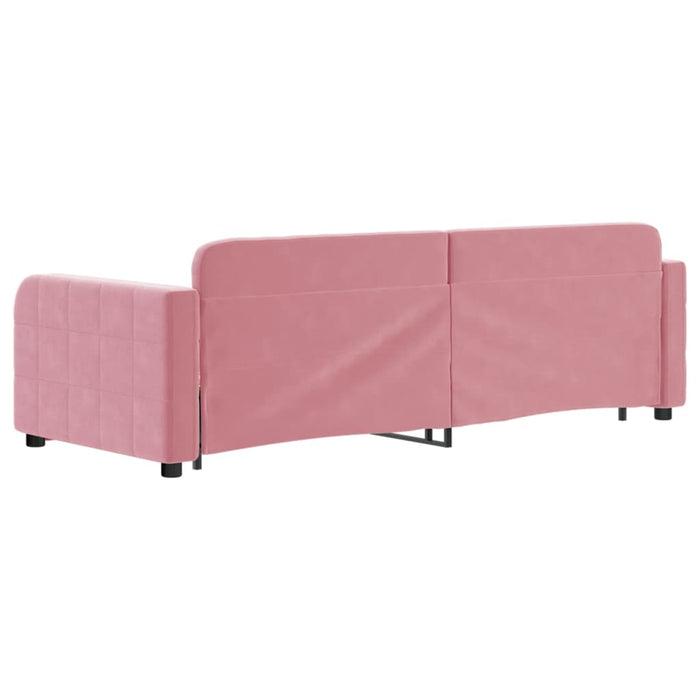 Divano Letto con Letto Estraibile Rosa 80x200 cm in Velluto 3196925