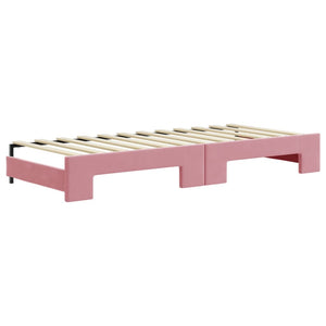 Divano Letto con Letto Estraibile Rosa 80x200 cm in Velluto 3196925