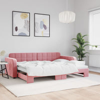 Divano Letto con Letto Estraibile Rosa 80x200 cm in Velluto 3196925