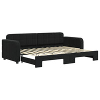 Divano Letto con Letto Estraibile Nero 80x200 cm in Velluto 3196926