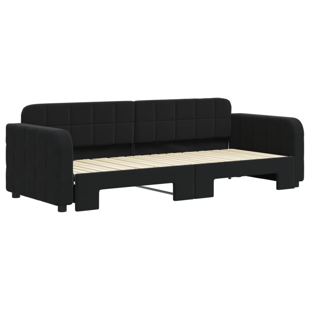 Divano Letto con Letto Estraibile Nero 80x200 cm in Velluto 3196926