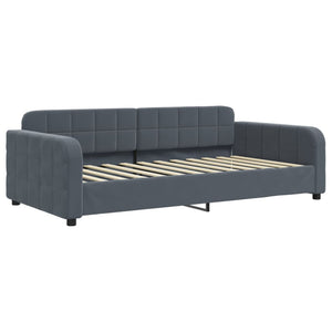 Divano Letto con Letto Estraibile Grigio Scuro 90x200cm Velluto 3196930