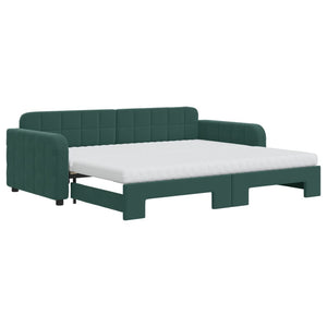 Divano Letto Estraibile Materassi Verde Scuro 90x200 Velluto 3196955