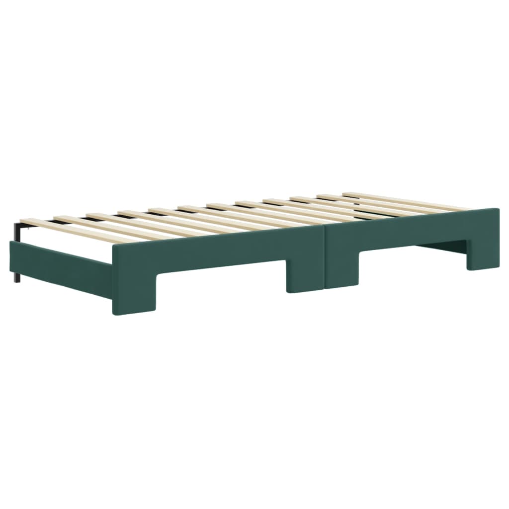 Divano Letto Estraibile Materassi Verde Scuro 90x200 Velluto 3196955