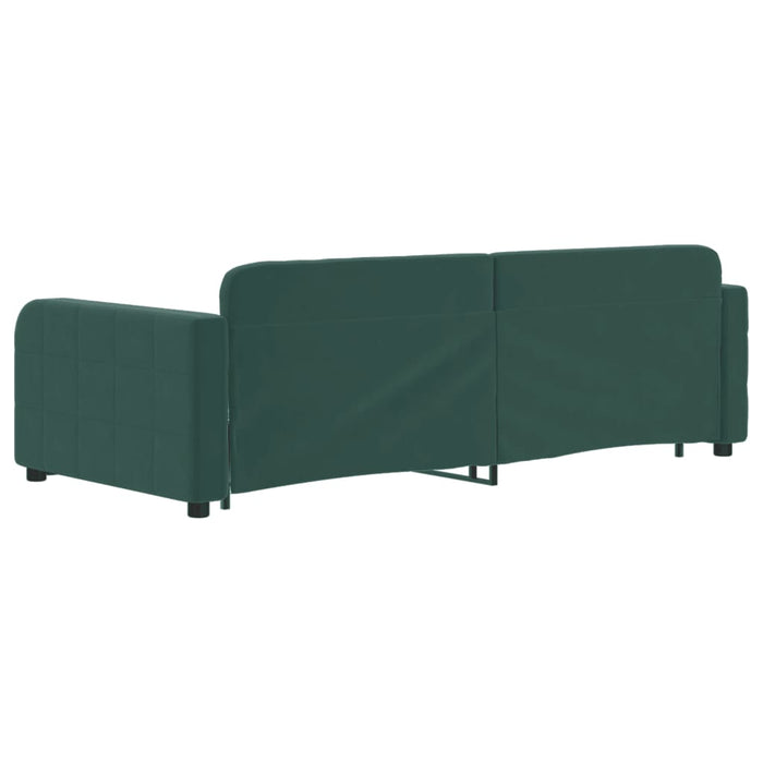 Divano Letto Estraibile Cassetti Verde Scuro 90x200cm Velluto 3196979