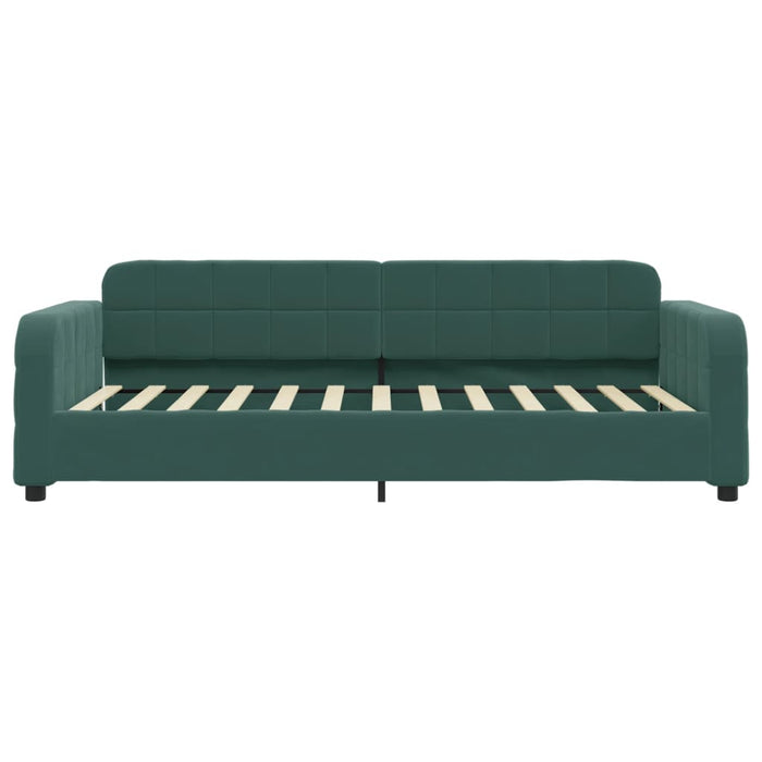 Divano Letto Estraibile Cassetti Verde Scuro 90x200cm Velluto 3196979