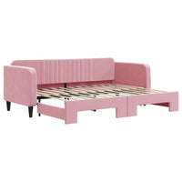 Divano Letto con Letto Estraibile Rosa 80x200 cm in Velluto 3197059