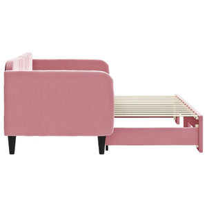 Divano Letto con Letto Estraibile Rosa 80x200 cm in Velluto 3197059