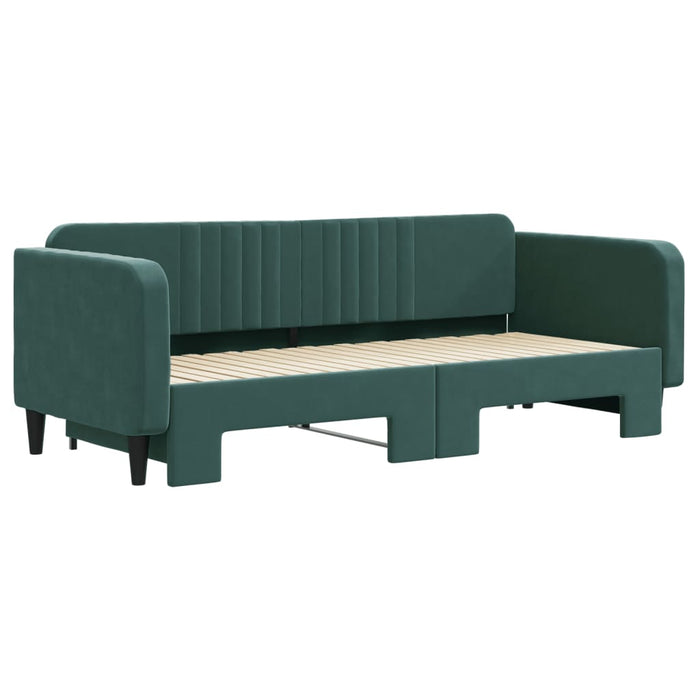 Divano Letto con Letto Estraibile Verde Scuro 90x200cm Vellutocod mxl 82662