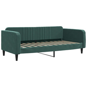 Divano Letto con Letto Estraibile Verde Scuro 90x200cm Velluto 3197065