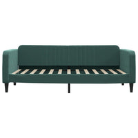 Divano Letto con Letto Estraibile Verde Scuro 90x200cm Velluto 3197065