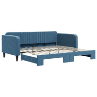 Divano Letto con Letto Estraibile Blu 100x200 cm in Velluto 3197069