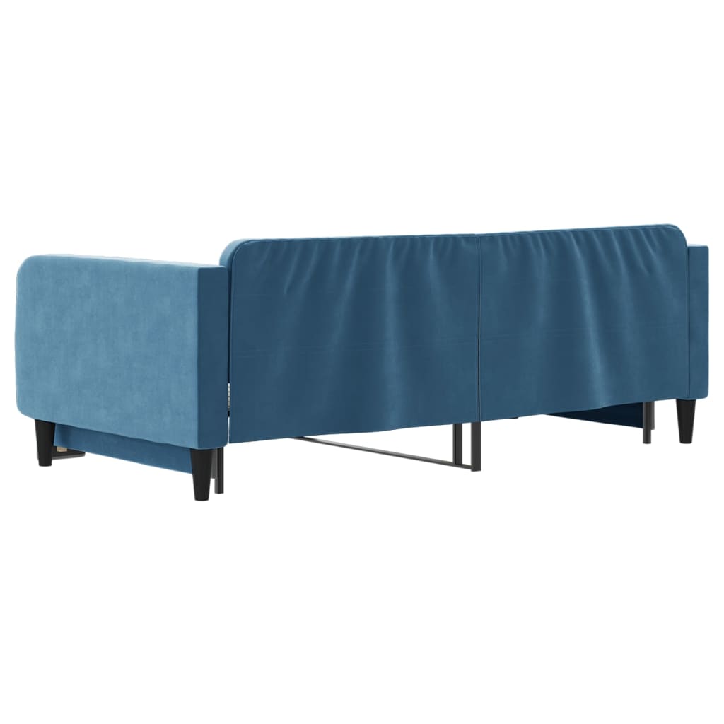 Divano Letto con Letto Estraibile Blu 100x200 cm in Velluto 3197069