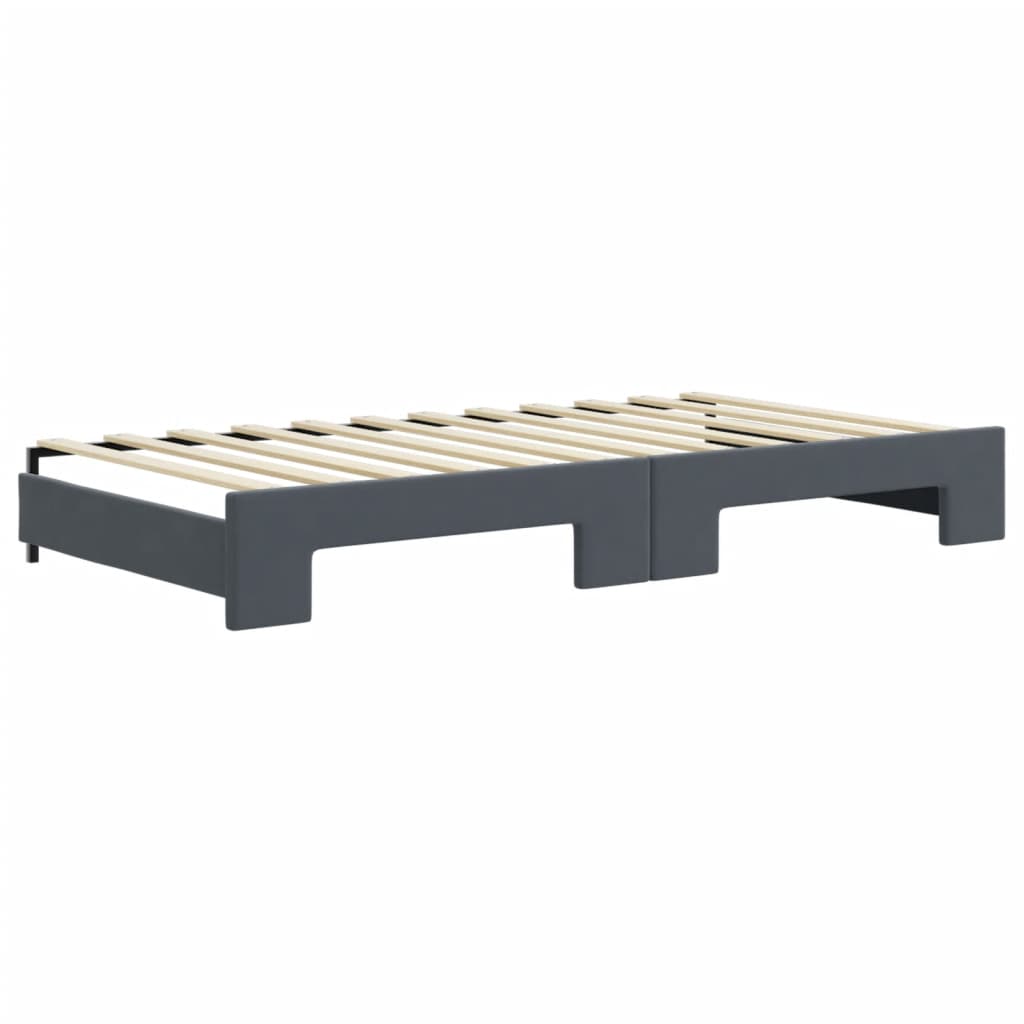 Divano Letto con Letto Estraibile Grigio Scuro 100x200 Velluto 3197071