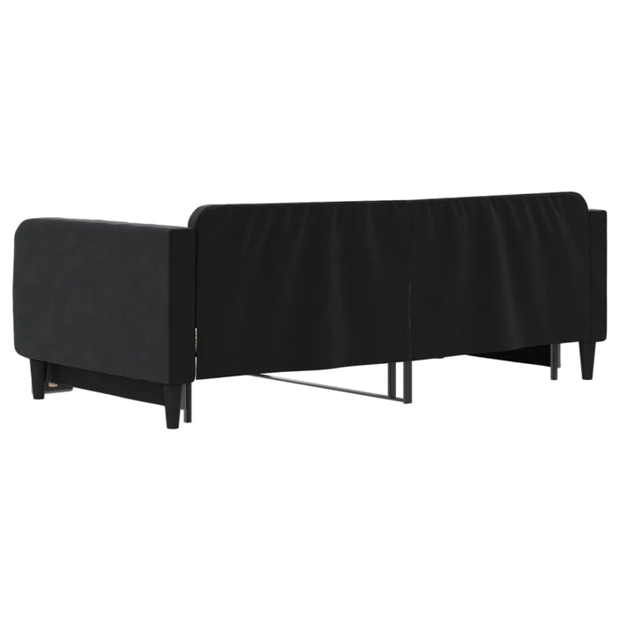 Divano Letto con Letto Estraibile Nero 100x200 cm in Velluto 3197074