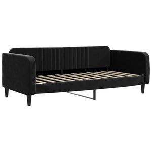 Divano Letto con Letto Estraibile Nero 100x200 cm in Velluto 3197074