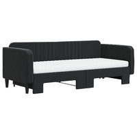 Divano Letto Estraibile con Materassi Nero 90x200 cm Velluto 3197091