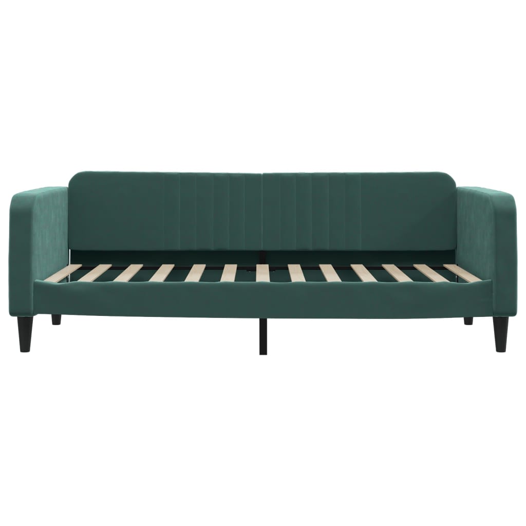 Divano Letto Estraibile Cassetti Verde Scuro 90x200cm Velluto 3197113