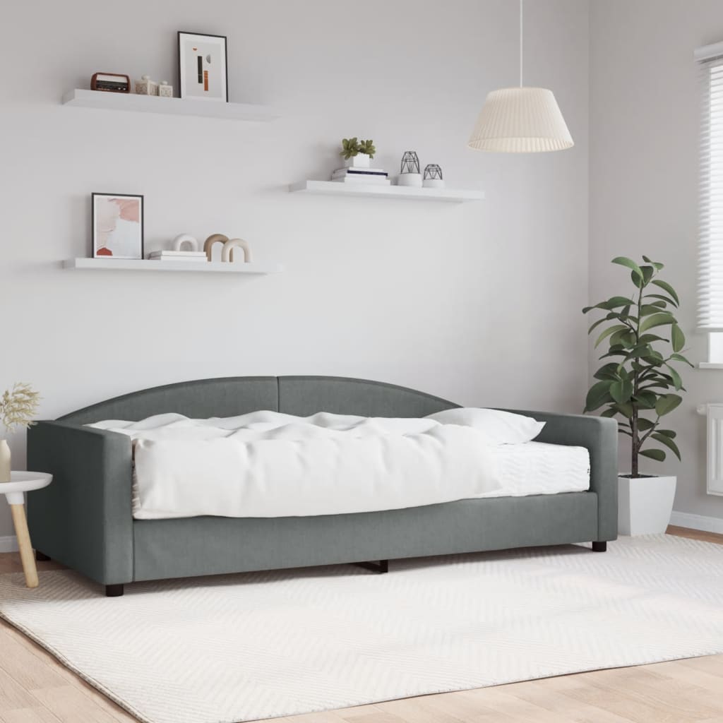 Divano Letto con Materasso Grigio Scuro 100x200 cm in Tessutocod mxl 72924