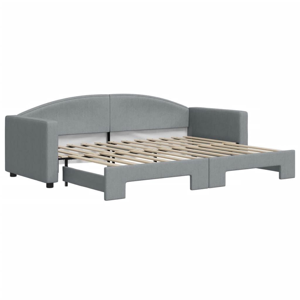 Divano Letto con Letto Estraibile Grigio Chiaro 80x200 Tessuto 3197183