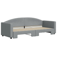 Divano Letto con Letto Estraibile Grigio Chiaro 80x200 Tessuto 3197183