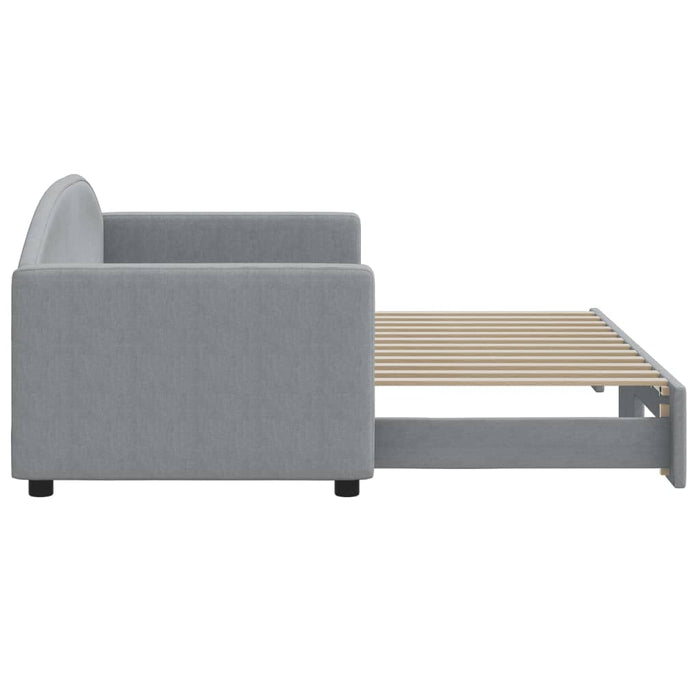 Divano Letto con Letto Estraibile Grigio Chiaro 80x200 Tessuto 3197183