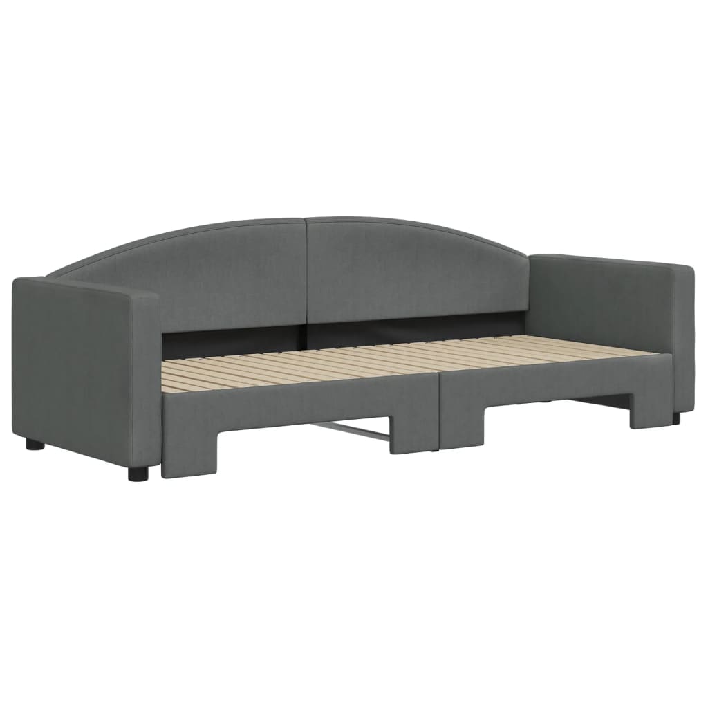 Divano Letto con Letto Estraibile Grigio Scuro 80x200 Tessuto 3197184