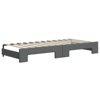 Divano Letto con Letto Estraibile Grigio Scuro 80x200 Tessuto 3197184