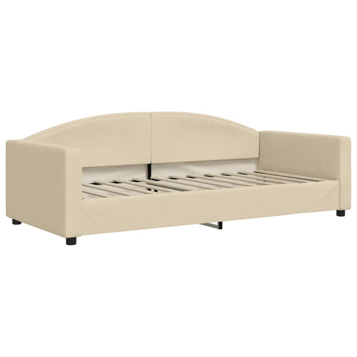 Divano Letto con Letto Estraibile Crema 90x200 cm in Tessuto 3197192