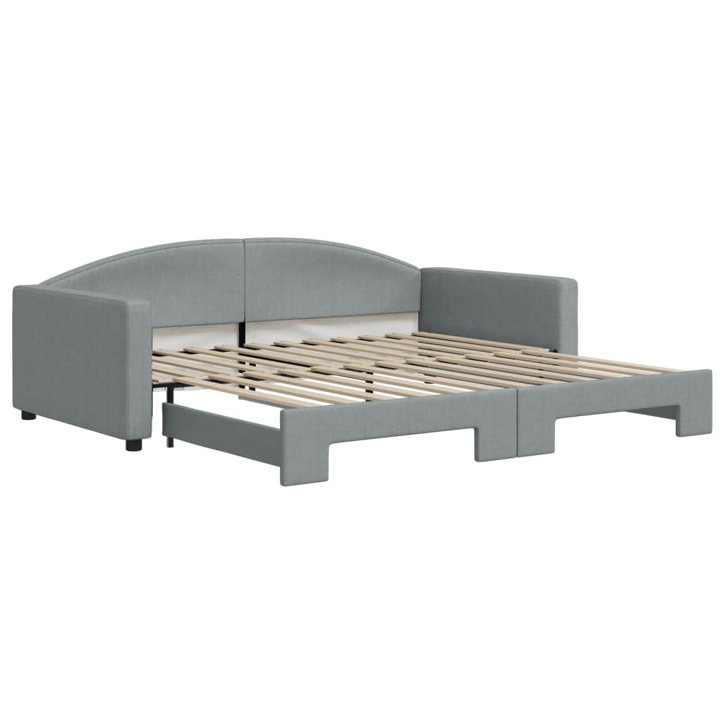 Divano Letto con Letto Estraibile Grigio Chiaro 100x200 Tessuto 3197193