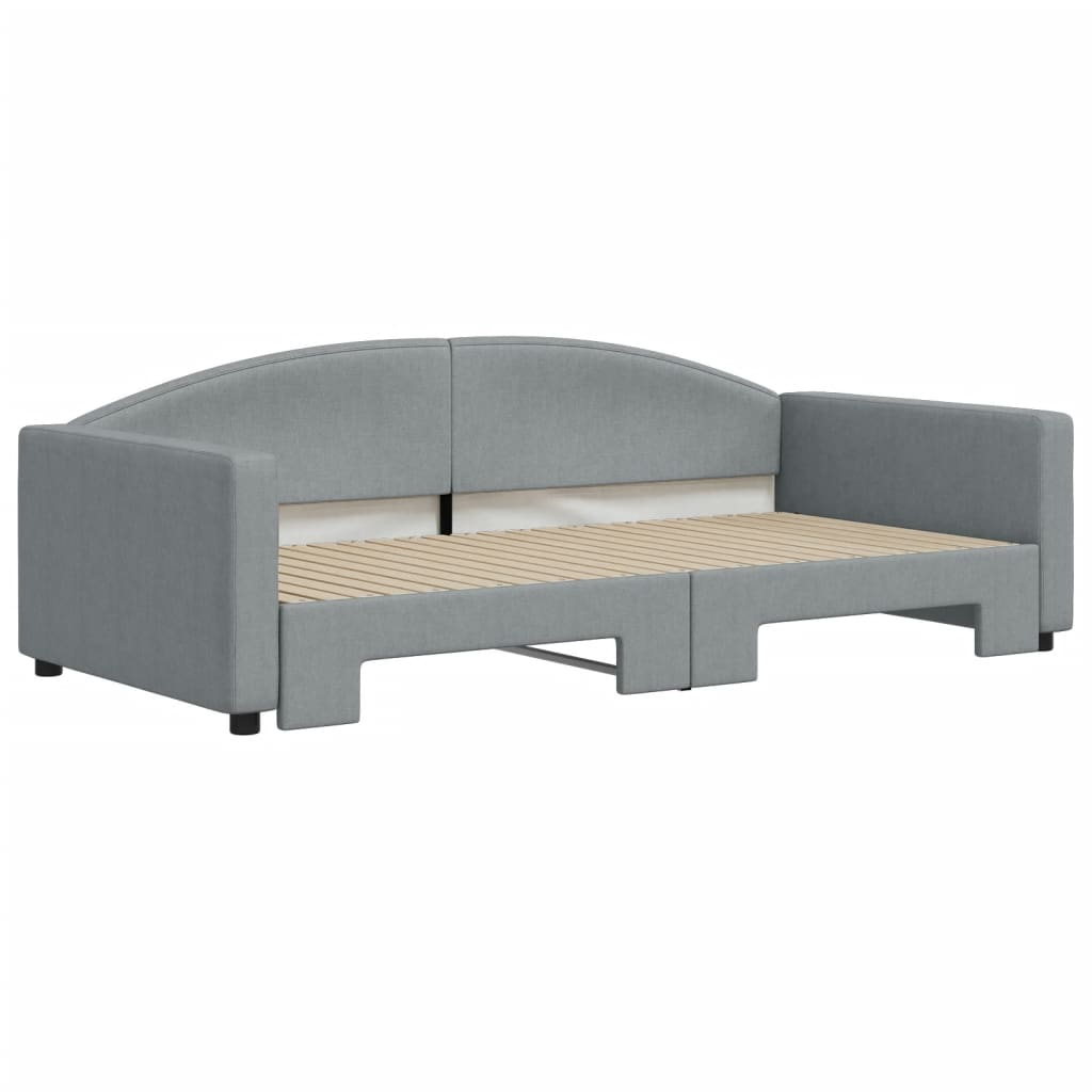 Divano Letto con Letto Estraibile Grigio Chiaro 100x200 Tessuto 3197193