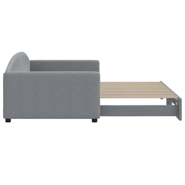 Divano Letto con Letto Estraibile Grigio Chiaro 100x200 Tessuto 3197193