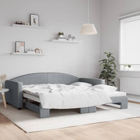 Divano Letto con Letto Estraibile Grigio Chiaro 100x200 Tessuto 3197193