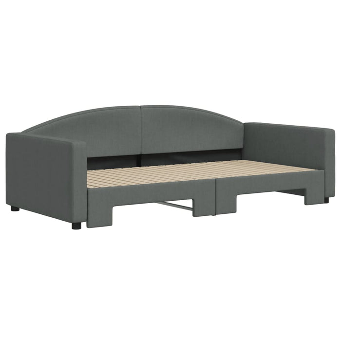 Divano Letto con Letto Estraibile Grigio Scuro 100x200 Tessuto 3197194